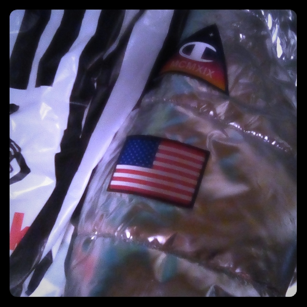 Champion Nasa collab silver foil NWT Jacket
